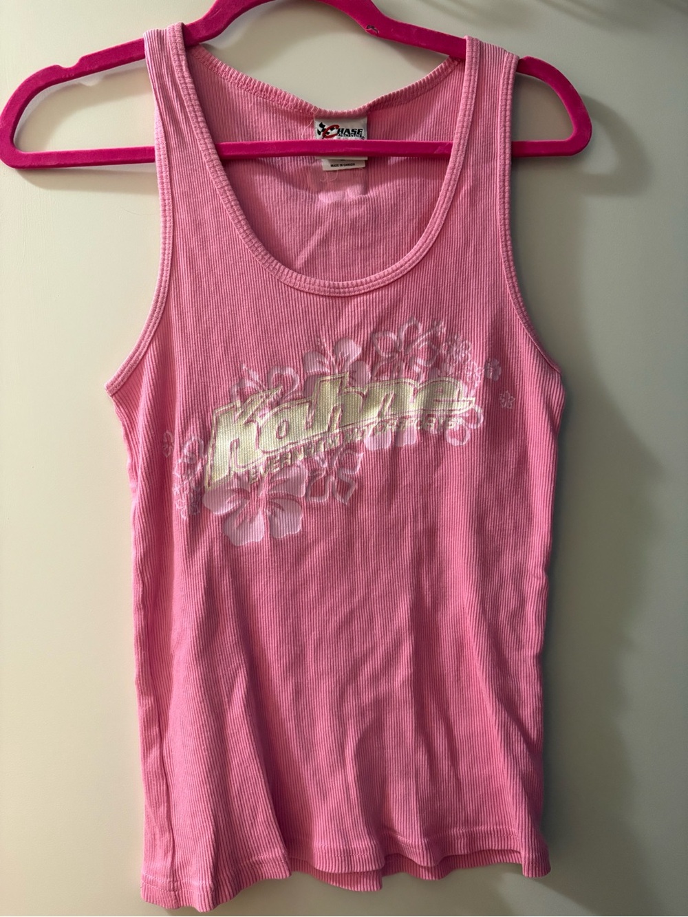 Pink ribbed Tank Top